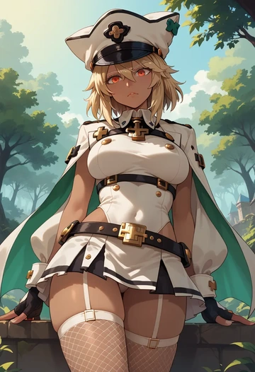 guilty_gear,ramlethal_valentine,mini skirt, stockings  - AI generated anime art