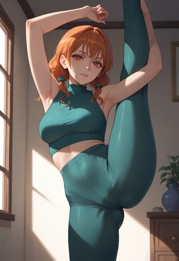 macross,ranka_lee,yoga, standing split,sexy,  - AI generated anime art