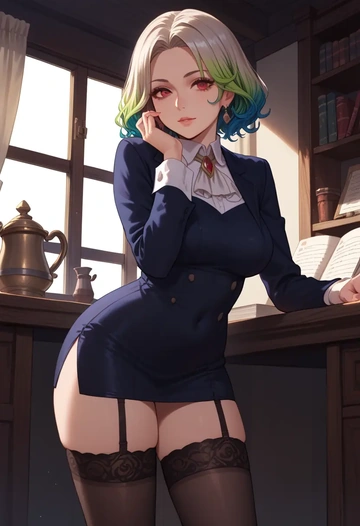 macross,ranka_lee,secretary, stockings  - AI generated anime art