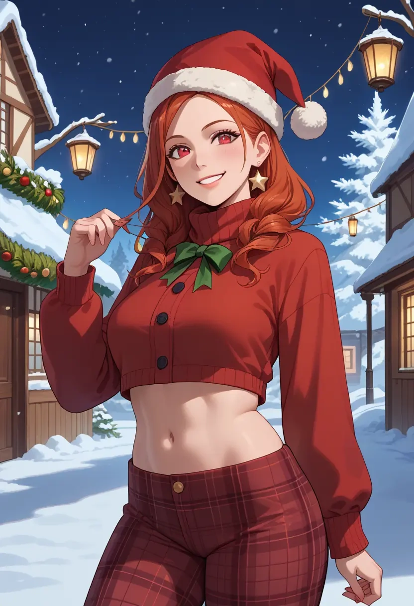 macross,ranka_lee,Christmas,plaid trousers  - 