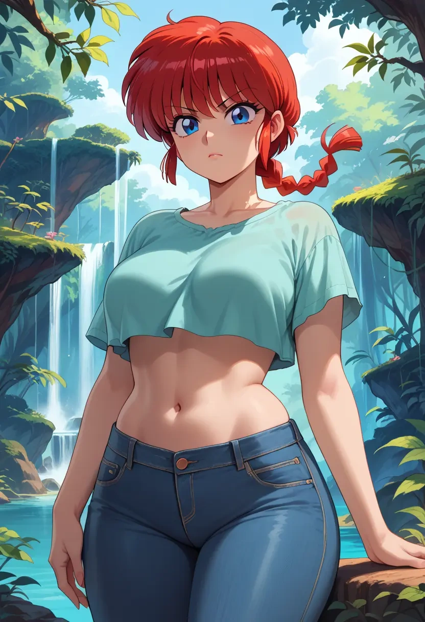 ranma_1_2,ranma_chan,crop top  - 