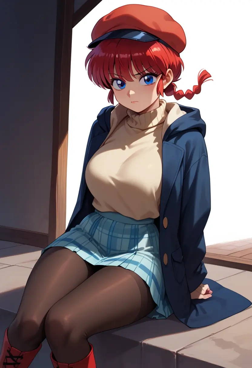 ranma_1_2,ranma_chan,winter,student uniform,hooded coat  - 