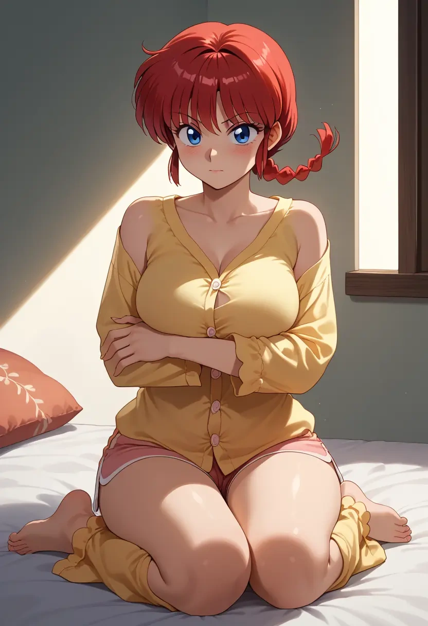 ranma_1_2,ranma_chan,pajamas, low-waisted shorts  - 