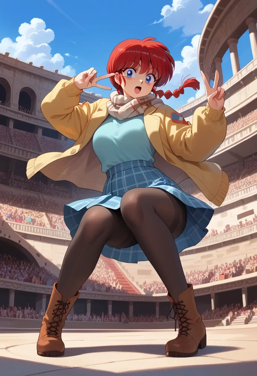 ranma_1_2,ranma_chan,winter,student uniform,down jacket  - 