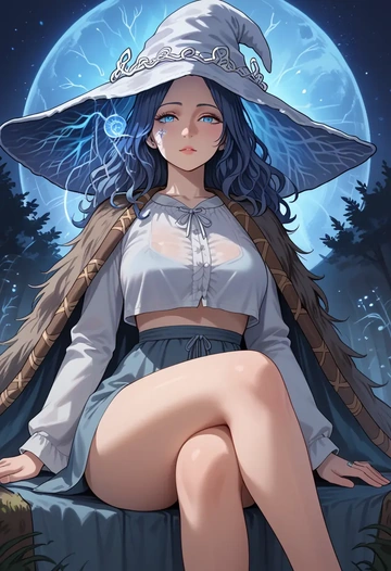 elden_ring,ranni_the_witch,crop top  - AI generated anime art