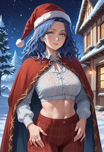 elden_ring,ranni_the_witch,Christmas,plaid trousers  - AI generated anime art