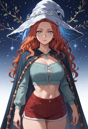 elden_ring,ranni_the_witch,Christmas,red velvet shorts  - AI generated anime art