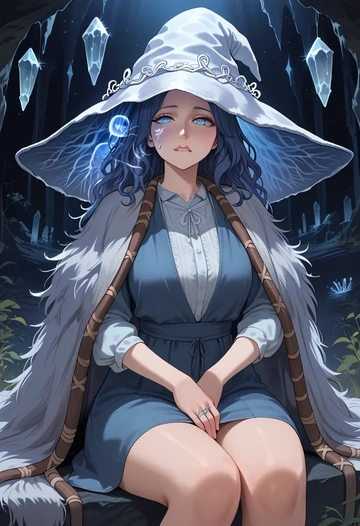 elden_ring,ranni_the_witch,coat,fur-collar,tailored trousers  - AI generated anime art