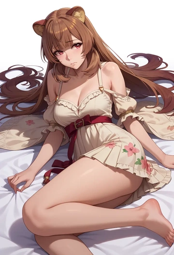 tate_no_yuusha_no_nariagari,raphtalia,silk slip dress,floral prints  - AI generated anime art