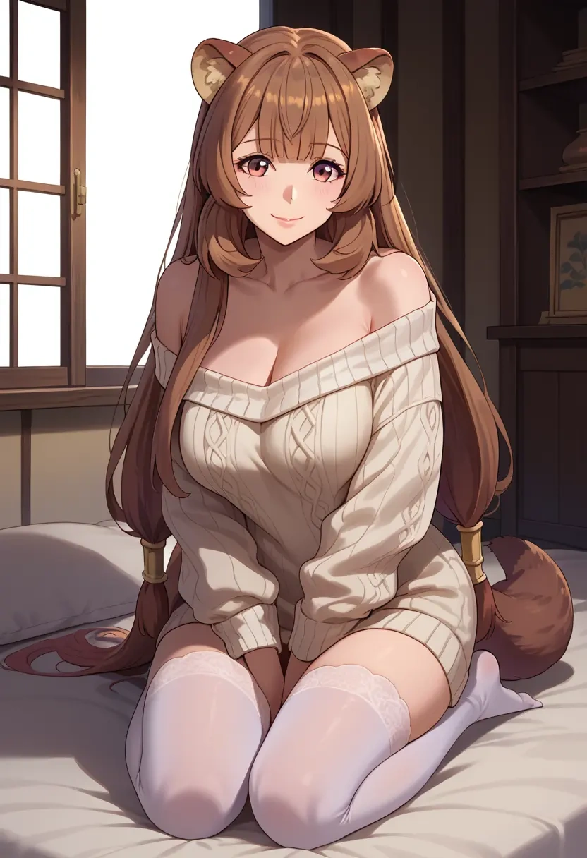 tate_no_yuusha_no_nariagari,raphtalia,off-shoulder,sweater  - 