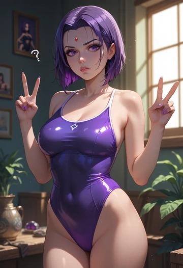 dc_comics,raven,swimsuit,sexy  - AI generated anime art