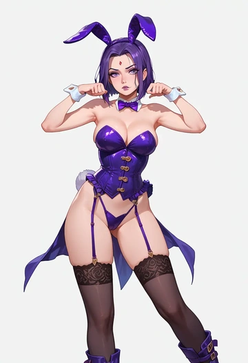 dc_comics,raven,bunny girl  - AI generated anime art