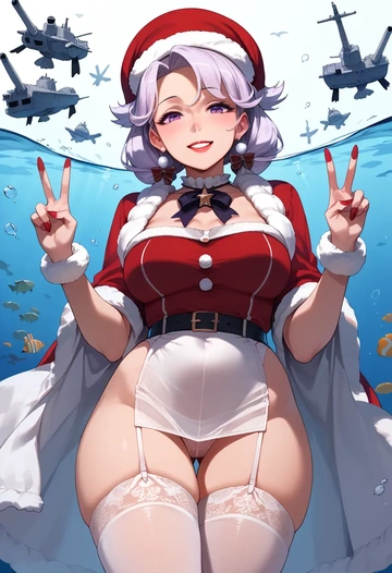 kantai_collection,re-class_battleship,Christmas,sexy, stockings,  - AI generated anime art