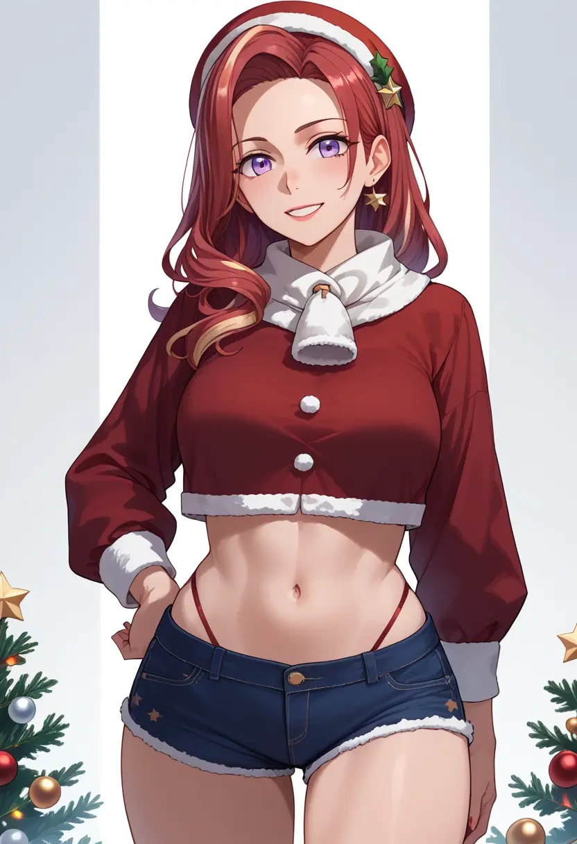 kantai_collection,re-class_battleship,Christmas,red velvet shorts  - 