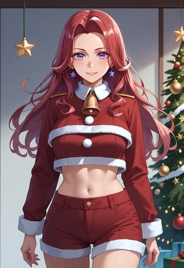 kantai_collection,re-class_battleship,Christmas,red velvet shorts  - AI generated anime art