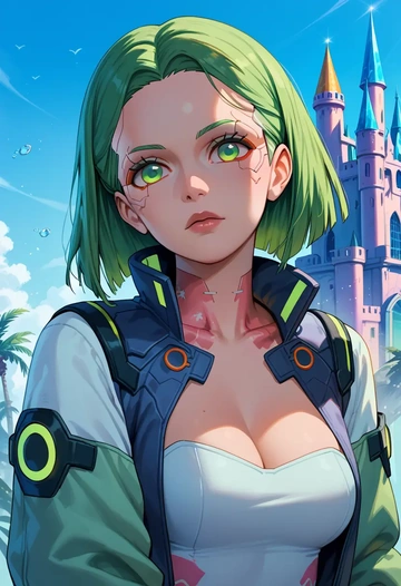 cyberpunk_(series),rebecca_(cyberpunk),pajamas  - AI generated anime art