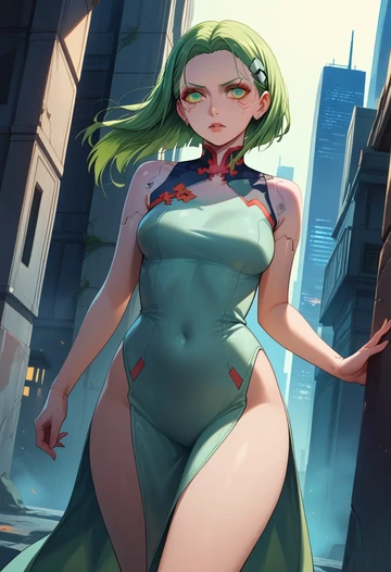 cyberpunk_(series),rebecca_(cyberpunk),qipao  - AI generated anime art