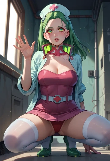 cyberpunk_(series),rebecca_(cyberpunk),nurse,stockings,sexy,panties  - AI generated anime art