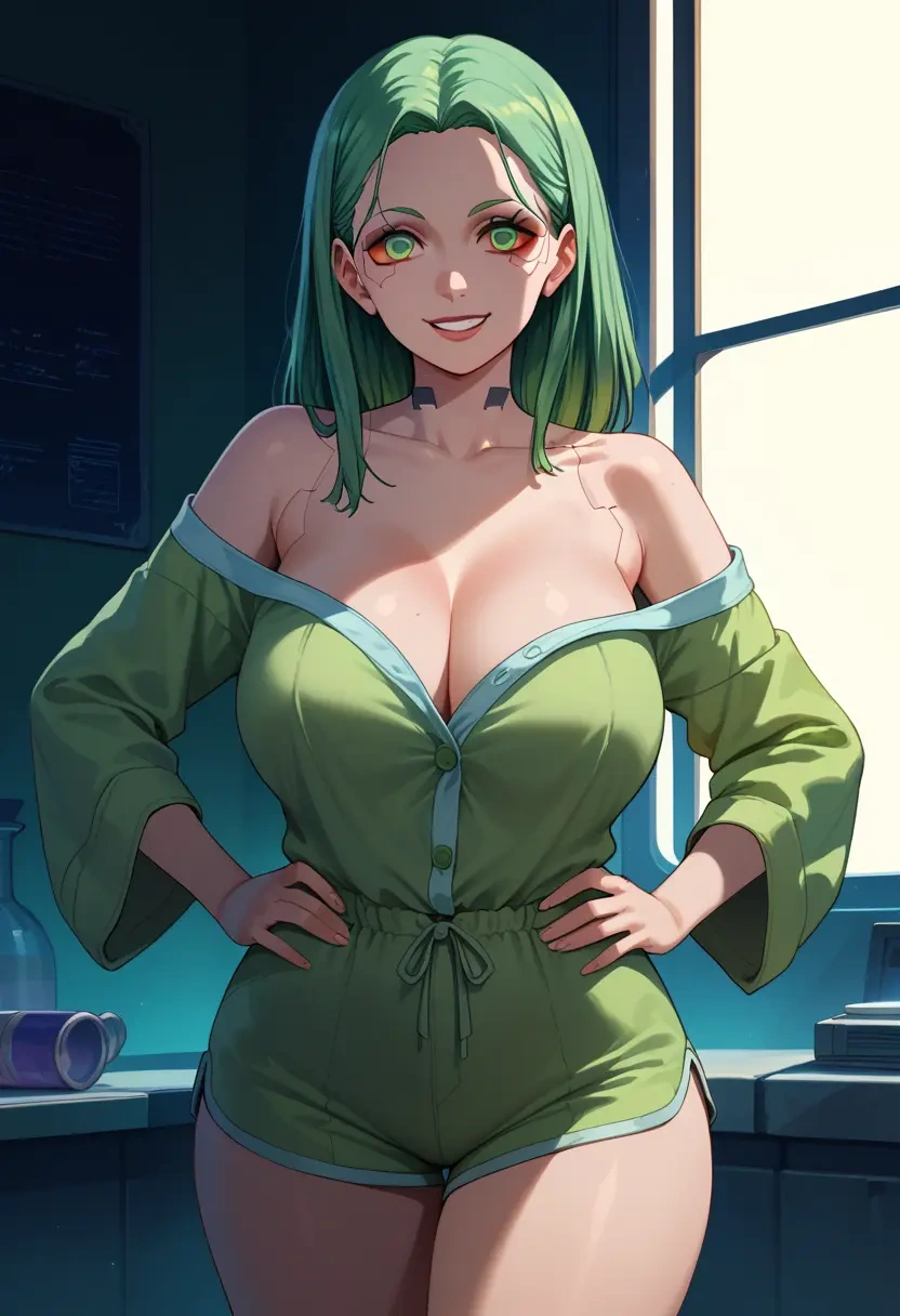 cyberpunk_(series),rebecca_(cyberpunk),pajamas, low-waisted shorts  - 