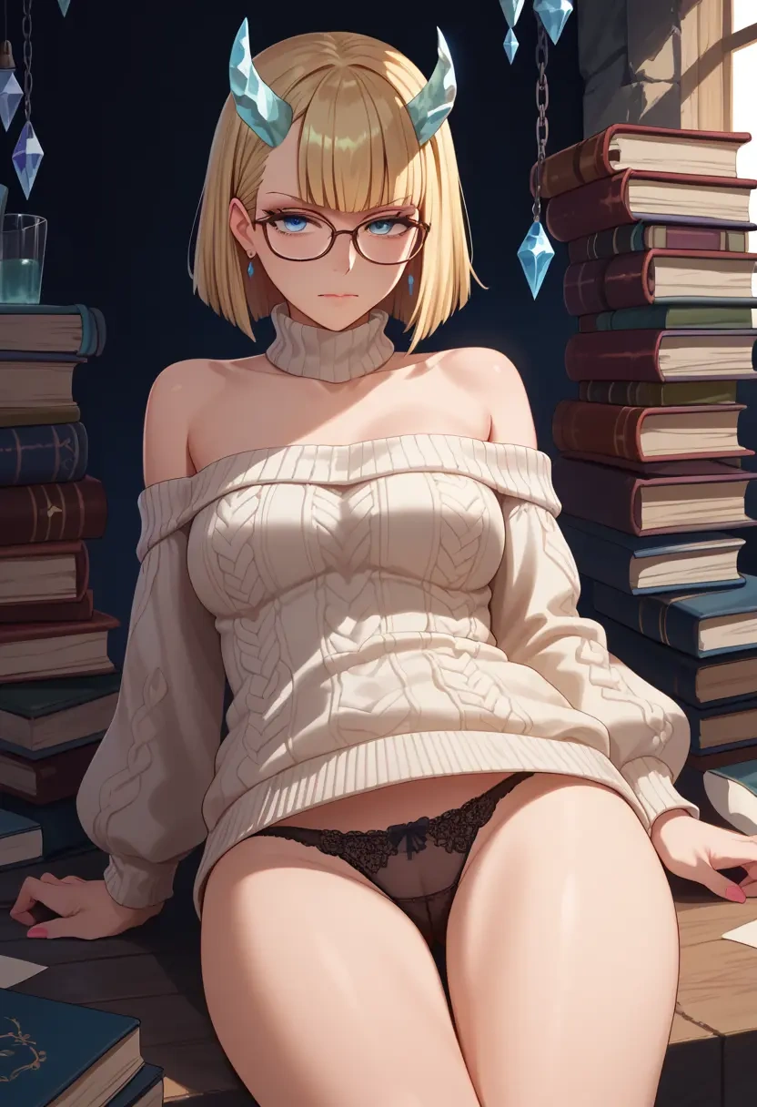 fate_(series),reines_el-melloi_archisorte,sweater,panties,off-shoulder,glasses,sexy  - 