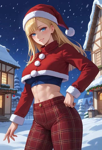 fate_(series),reines_el-melloi_archisorte,Christmas,plaid trousers  - AI generated anime art