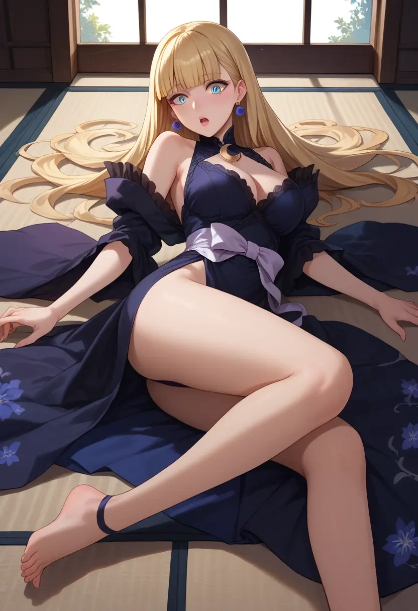 fate_(series),reines_el-melloi_archisorte,gothic priestess gown,high slit,embroidered veil  - 