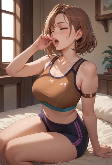 atelier_(series),reisalin_stout,sports bra,wide-leg joggers  - AI generated anime art