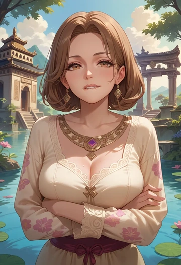 atelier_(series),reisalin_stout,silk graffiti shirt,dolphin shorts  - AI generated anime art