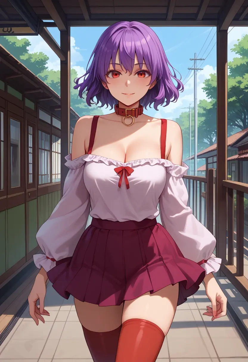 touhou,reisen_udongein_inaba,collar,oversized,Thigh garters  - 