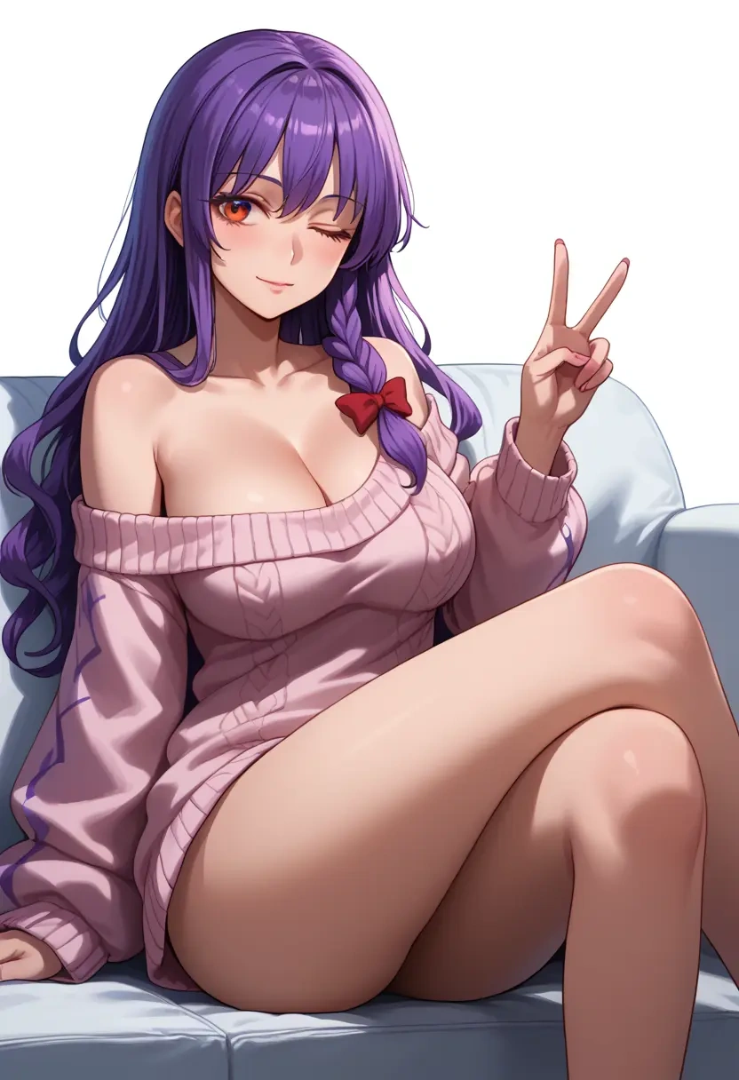 touhou,reisen_udongein_inaba,off-shoulder,sweater  - 