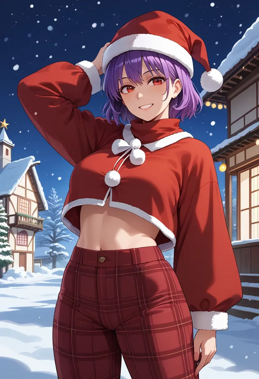 touhou,reisen_udongein_inaba,Christmas,plaid trousers  - 