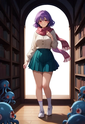 touhou,reisen_udongein_inaba,spring,student uniform,knit sweater  - AI generated anime art