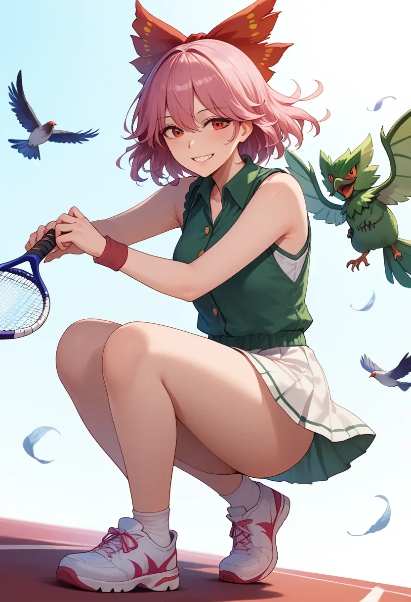 touhou,reiuji_utsuho_(bird),tennis skirt  - 