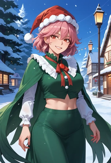 touhou,reiuji_utsuho_(bird),Christmas,dress  - AI generated anime art