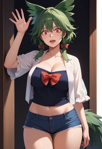 touhou,reiuji_utsuho,shorts,sexy  - AI generated anime art