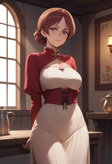 girls_und_panzer,reizei_mako,qipao  - AI generated anime art