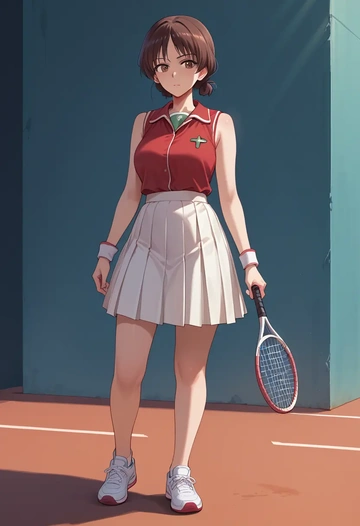 girls_und_panzer,reizei_mako,tennis skirt  - AI generated anime art