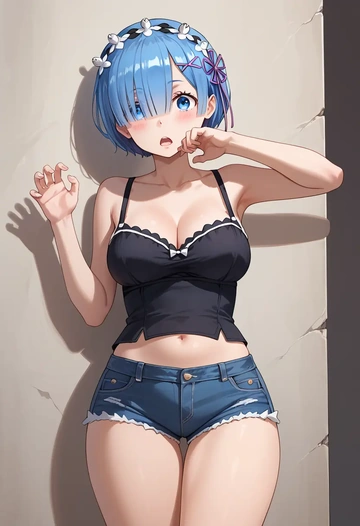 re_zero_kara_hajimeru_isekai_seikatsu,rem_(re_zero),shorts,sexy  - AI generated anime art