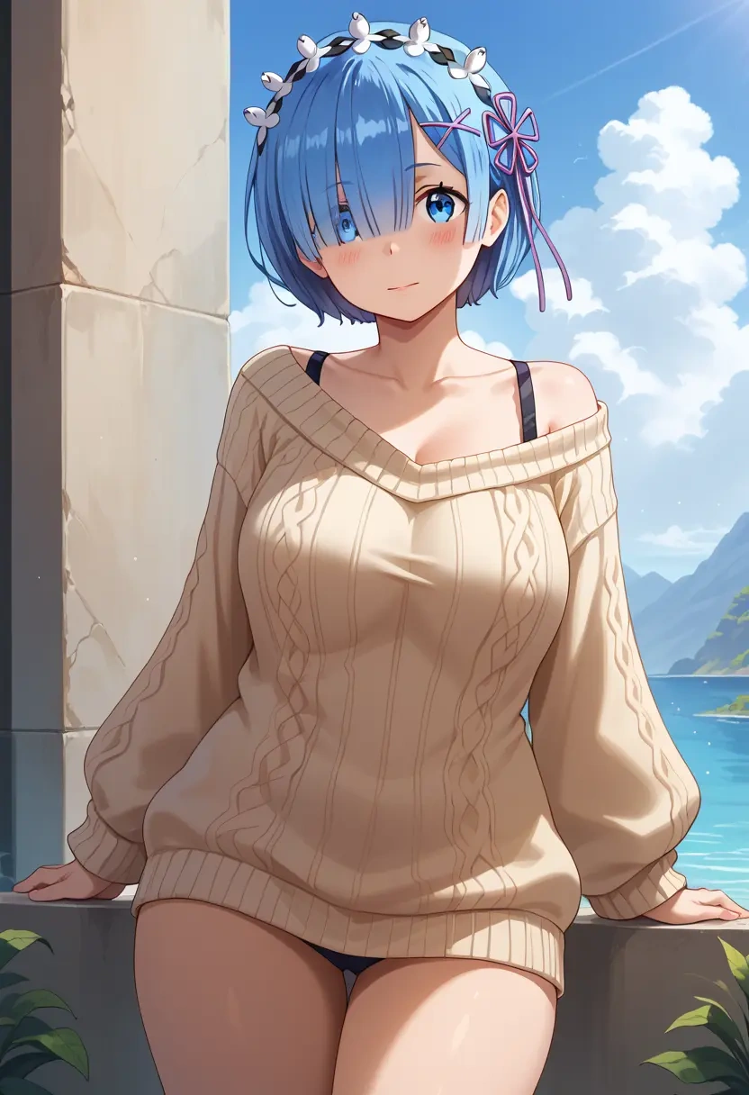 re_zero_kara_hajimeru_isekai_seikatsu,rem_(re_zero),sweater  - 