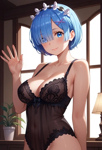 re_zero_kara_hajimeru_isekai_seikatsu,rem_(re_zero),lingerie  - AI generated anime art