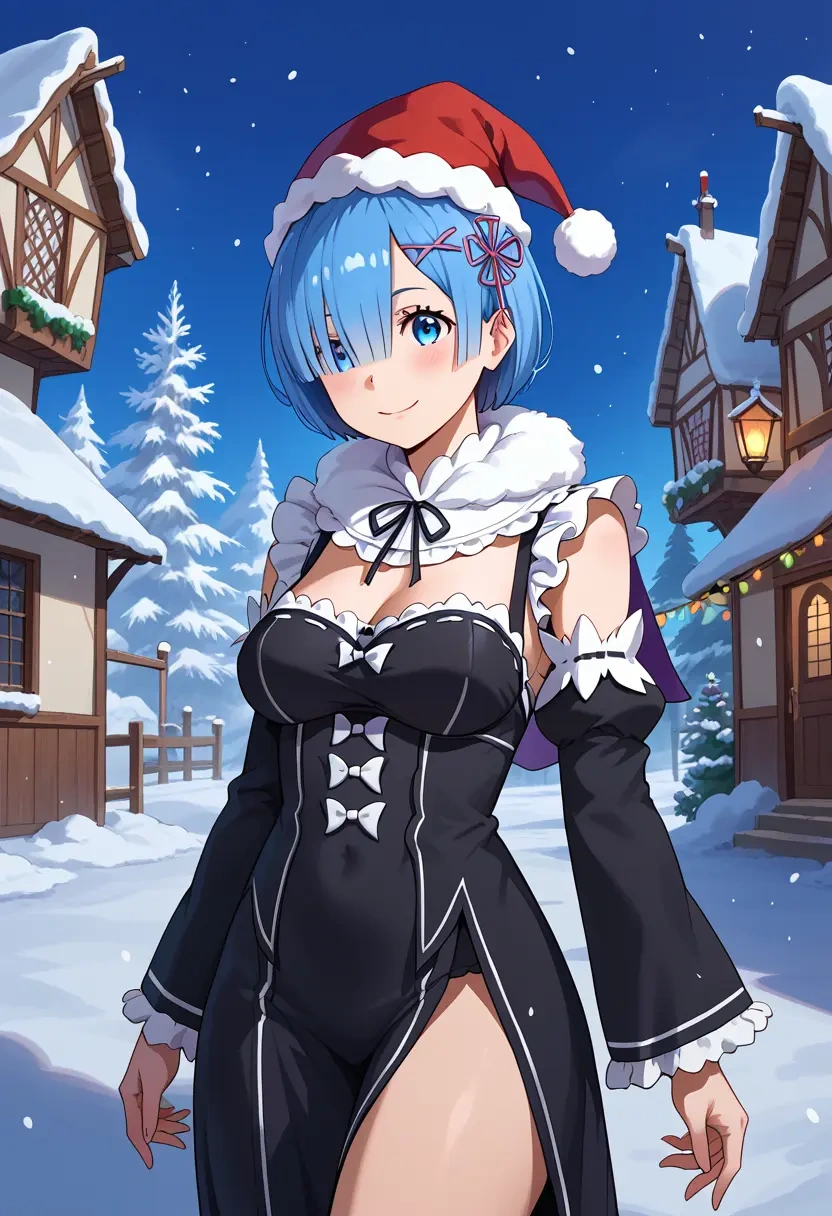 re_zero_kara_hajimeru_isekai_seikatsu,rem_(re_zero),Christmas,dress  - 