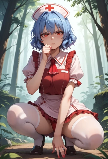 touhou,remilia_scarlet,nurse,stockings,sexy,panties  - AI generated anime art