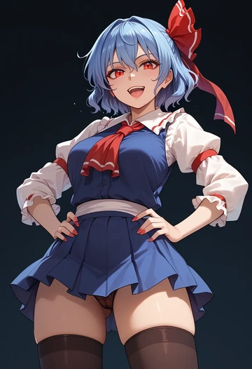 touhou,remilia_scarlet,mini skirt,stockings  - AI generated anime art