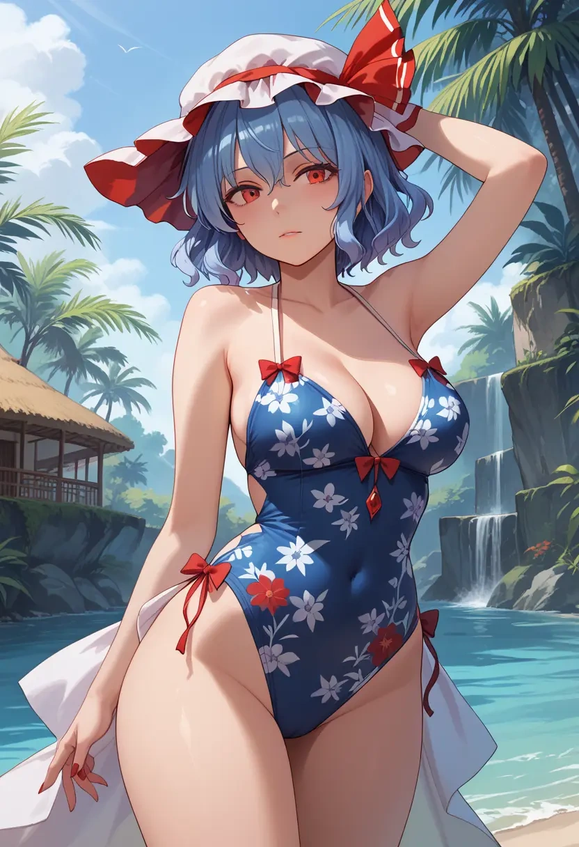 touhou,remilia_scarlet,swimsuit,floral print  - 