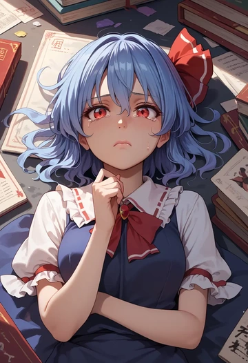 touhou,remilia_scarlet,neon graffiti top,dolphin shorts  - AI generated anime art