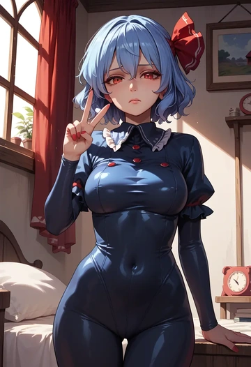 touhou,remilia_scarlet,black widow bodysuit,spiderweb cape,leather gloves  - AI generated anime art