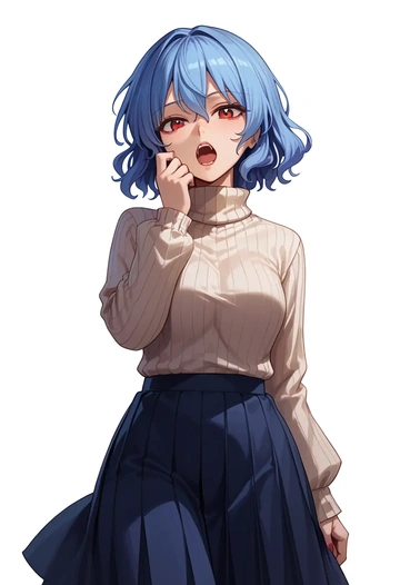 touhou,remilia_scarlet,skirt,pleated,turtleneck sweater  - AI generated anime art