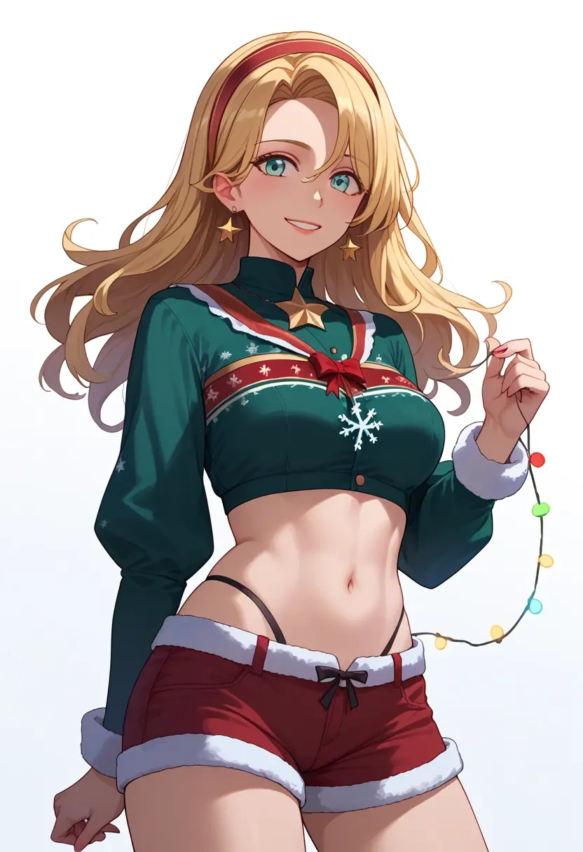 kantai_collection,rensouhou_chan,Christmas,red velvet shorts  - 