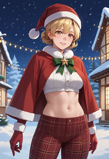 kantai_collection,rensouhou_chan,Christmas,plaid trousers  - AI generated anime art