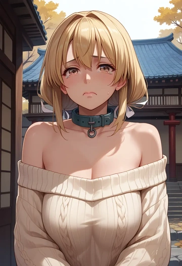 kantai_collection,rensouhou_chan,sweater,off-shoulder,collar  - AI generated anime art